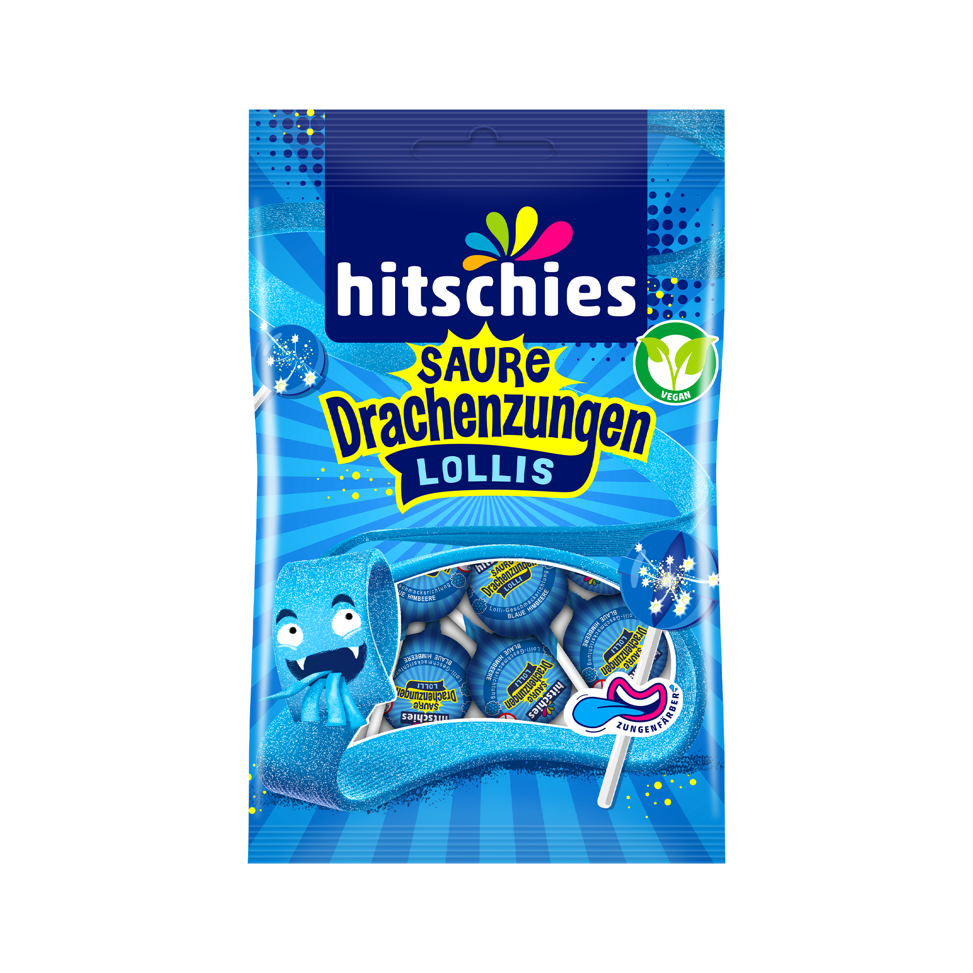 Saure Drachenzungen Lollis blau