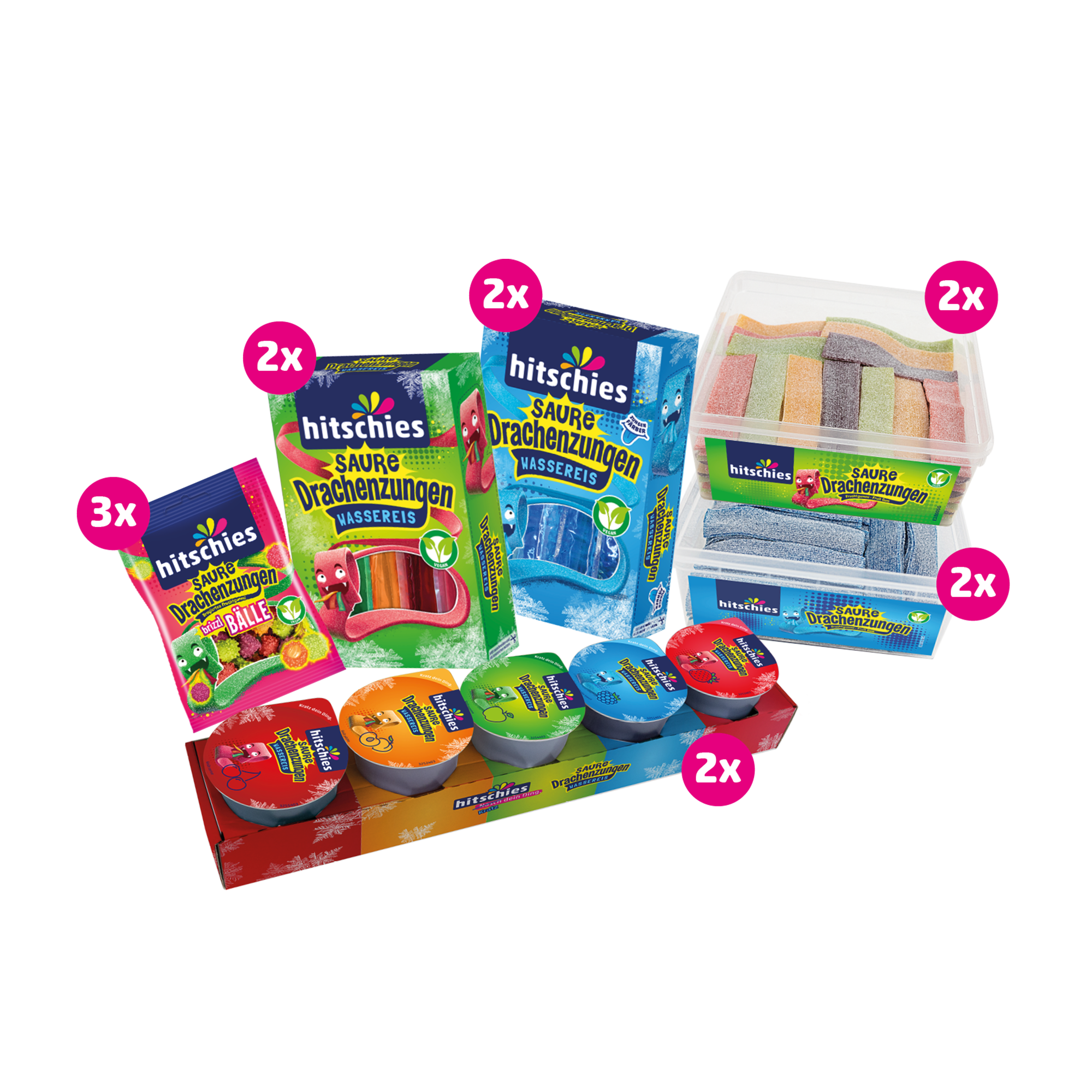 Buntes Bündel Saure Drachenzungen