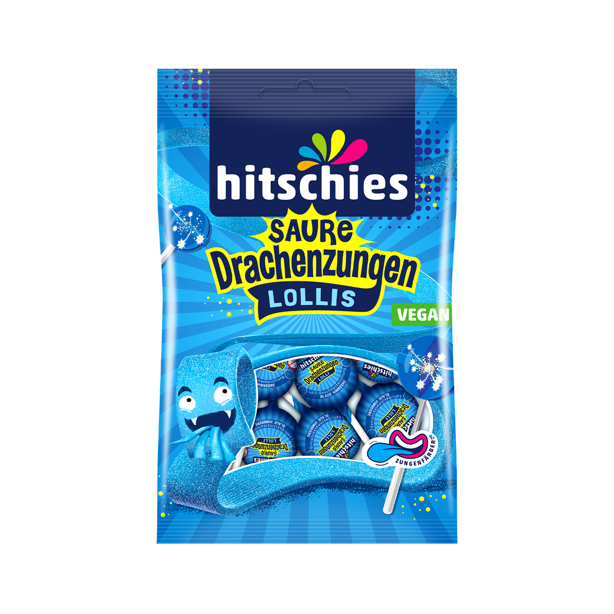 Saure Drachenzungen Lollis blau