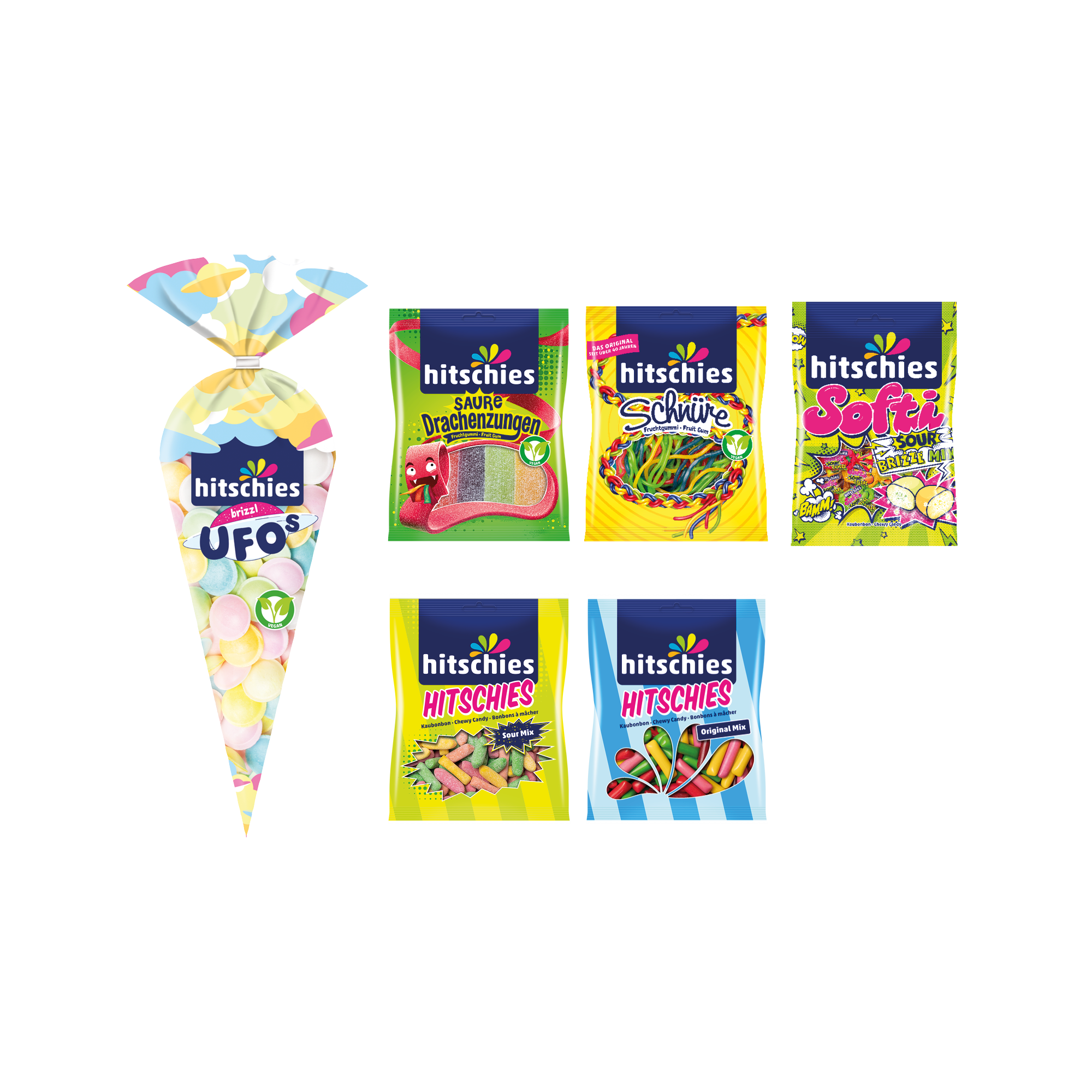 Buntes Bündel Candy Bar Süßigkeiten von hitschies