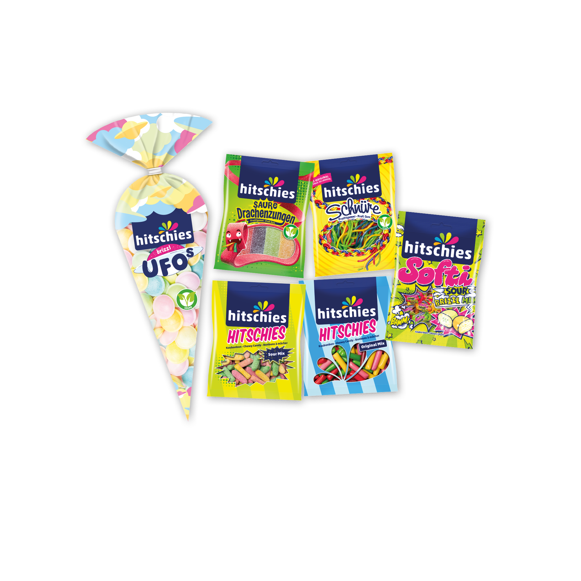 Buntes Bündel Candy Bar Süßigkeiten von hitschies