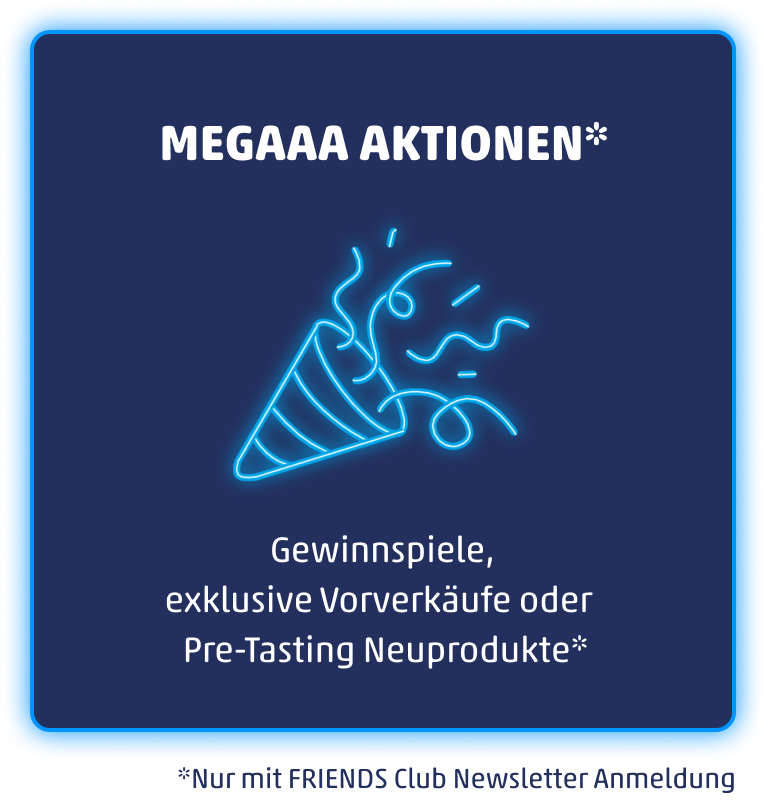 hitschies Party Icon mit megaaa Aktionen im Friends Club für Gewinnspiele, exklusive Vorverkäufe oder Pre-Tasting Neuprodukte 
