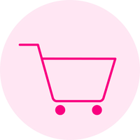 hitschies Warenkorb Icon in pink und rosa
