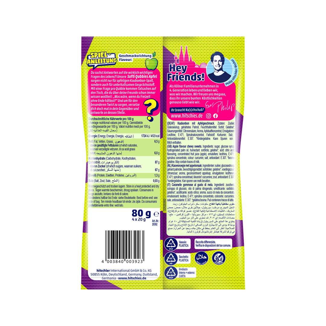 hitschies Kaubonbon Softi Qubbies Apfel